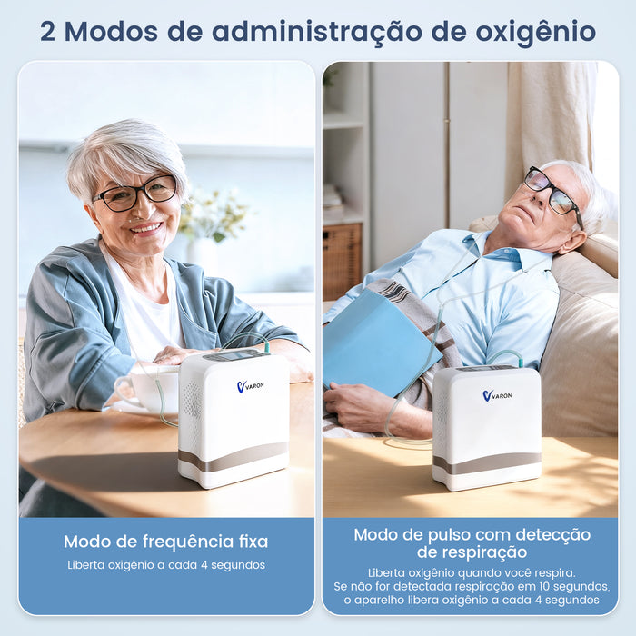 VARON VP-8 Lite | Concentrador de Oxigênio de Fluxo Pulsado Leve, Com 2 kg (configurações de 1 a 7)