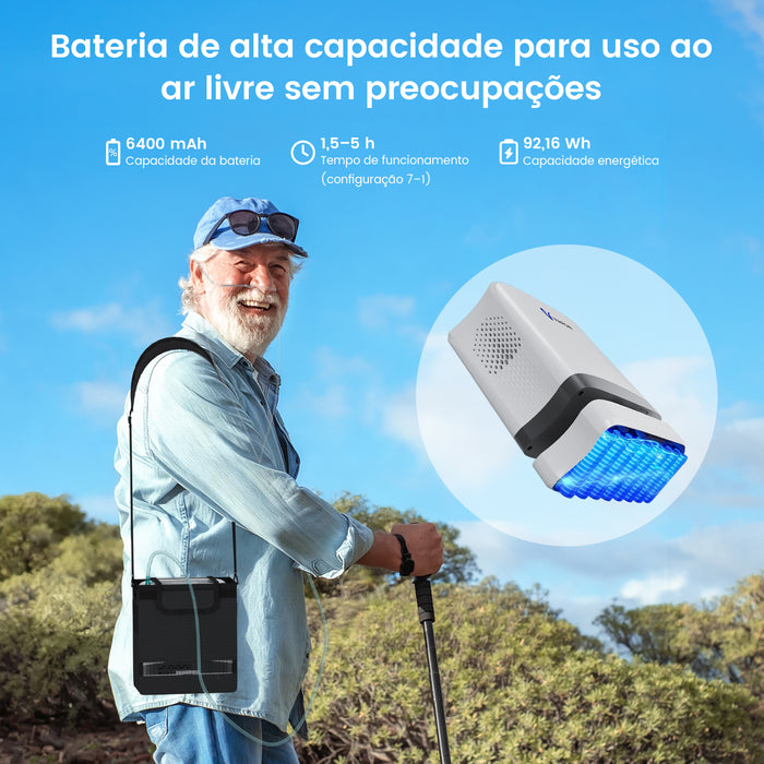 VARON VP-8 Lite | Concentrador de Oxigênio de Fluxo Pulsado Leve, Com 2 kg (configurações de 1 a 7)