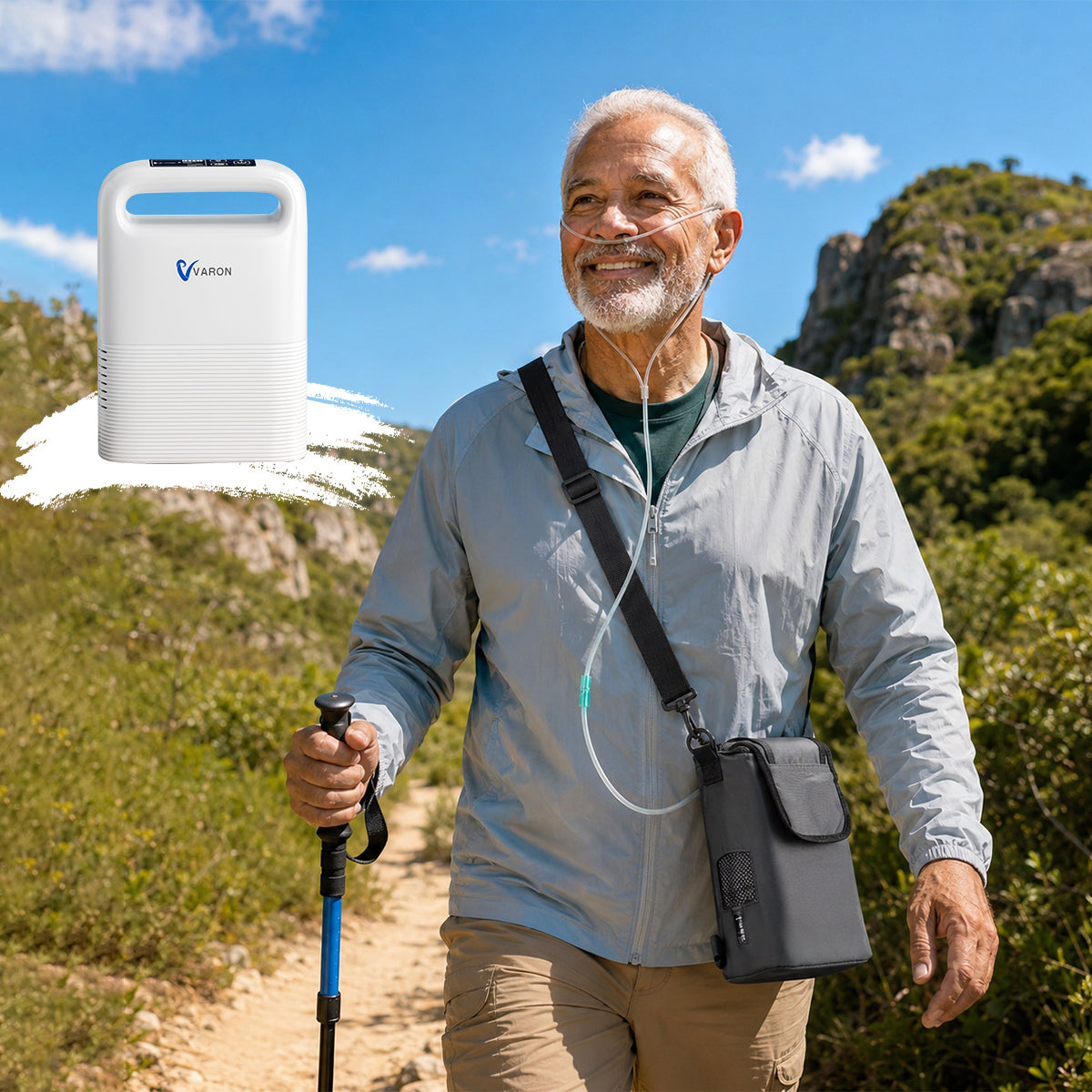 VARON VP-2 - Concentrador de Oxigênio Portátil 5L com Função de Fluxo de Pulso