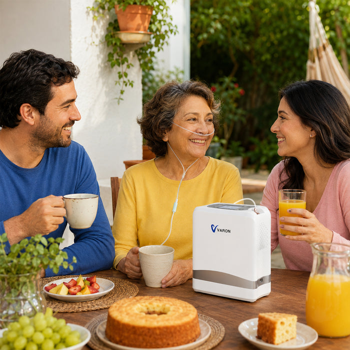 VARON VP-8 Lite | Concentrador de Oxigênio de Fluxo Pulsado Leve, Com 2 kg (configurações de 1 a 7)