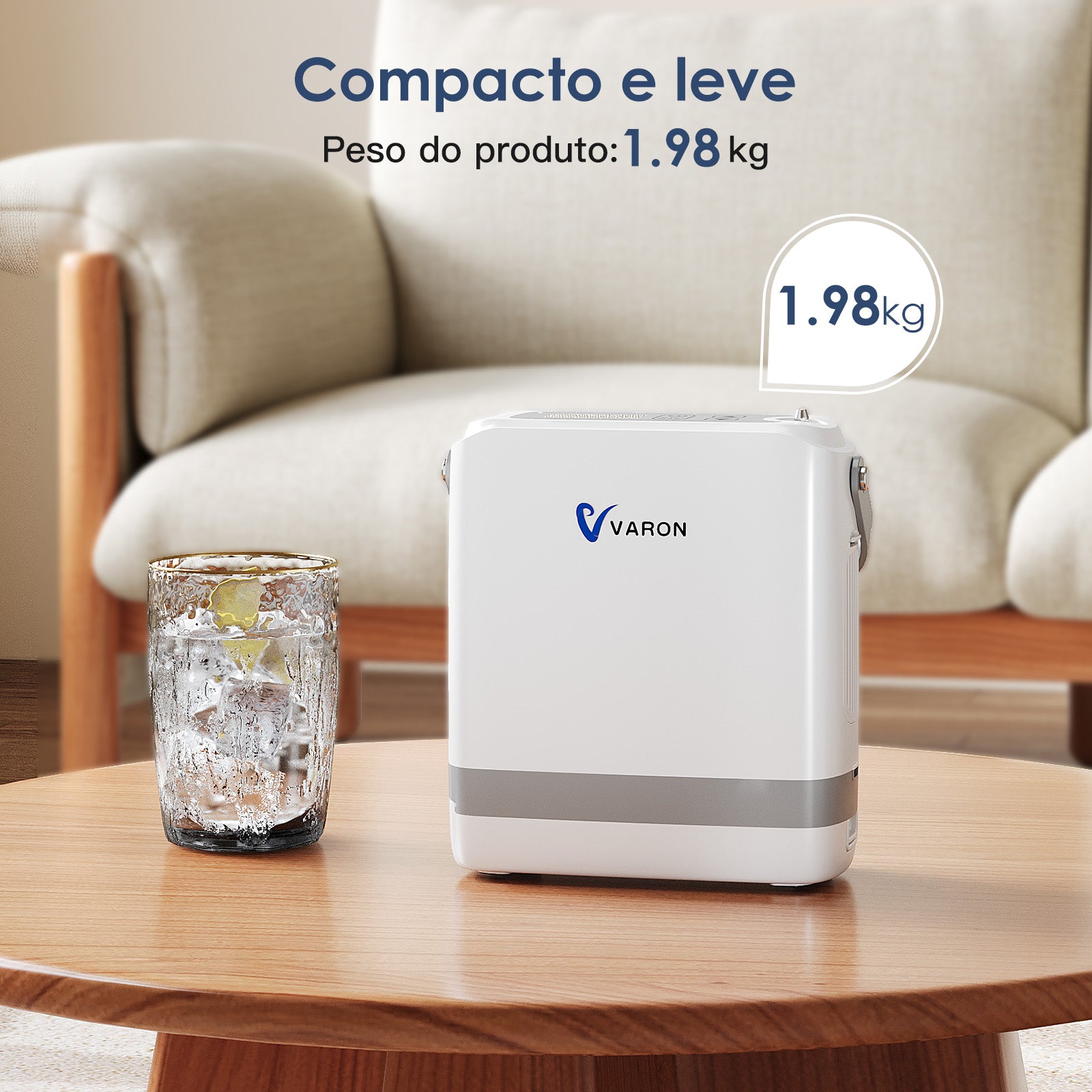 Novo VARON VP-8G | Concentrador de oxigênio portátil Pulse Flow com 1-8 configurações