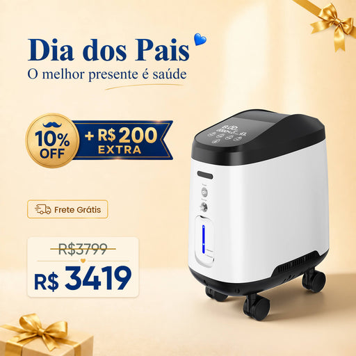 VARON VH-2 Pro Wheel Edition | Concentrador de oxigênio doméstico de fluxo contínuo (1 a 9 níveis)