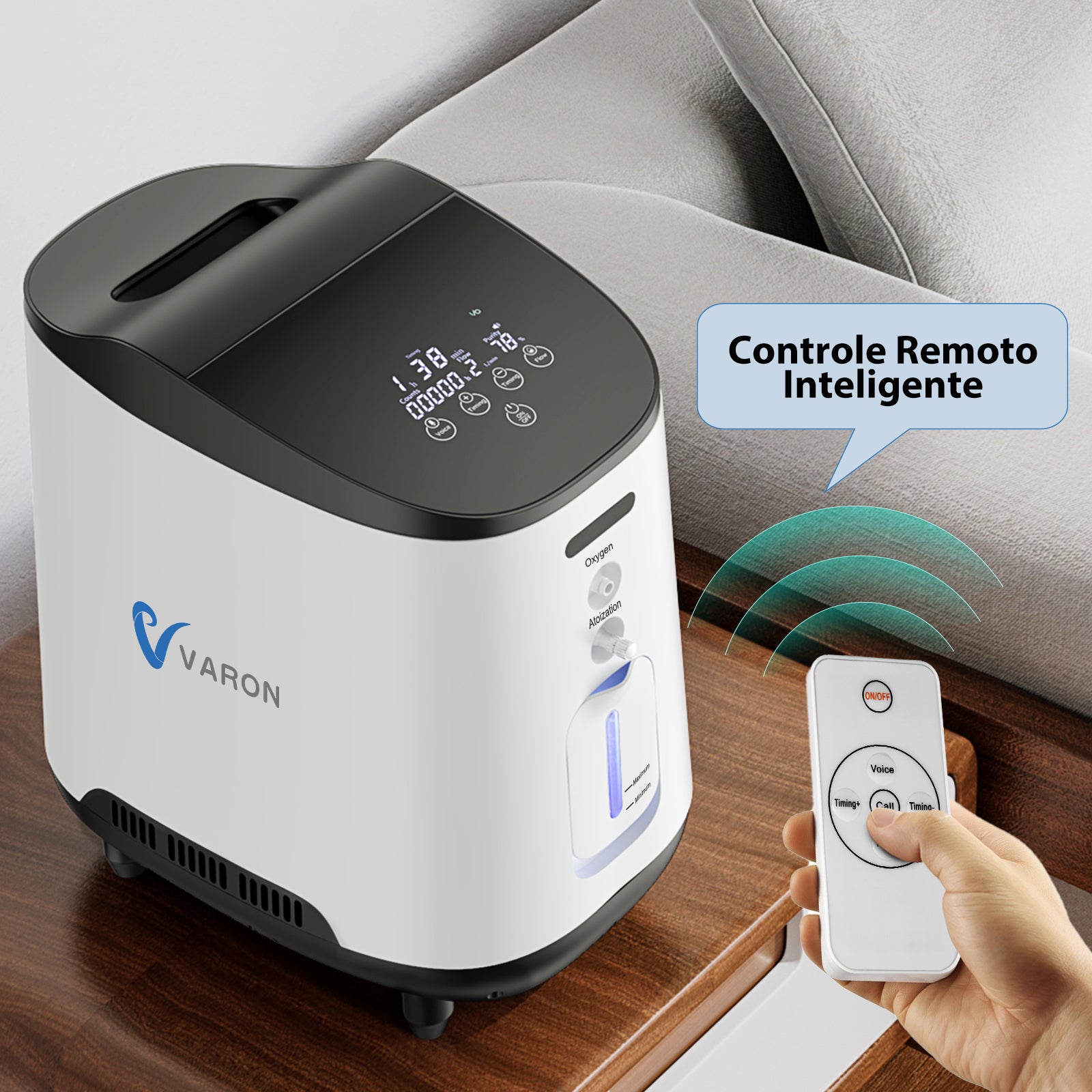 Máquina de oxigênio doméstica VARON VH-2, operação simples com controle remoto