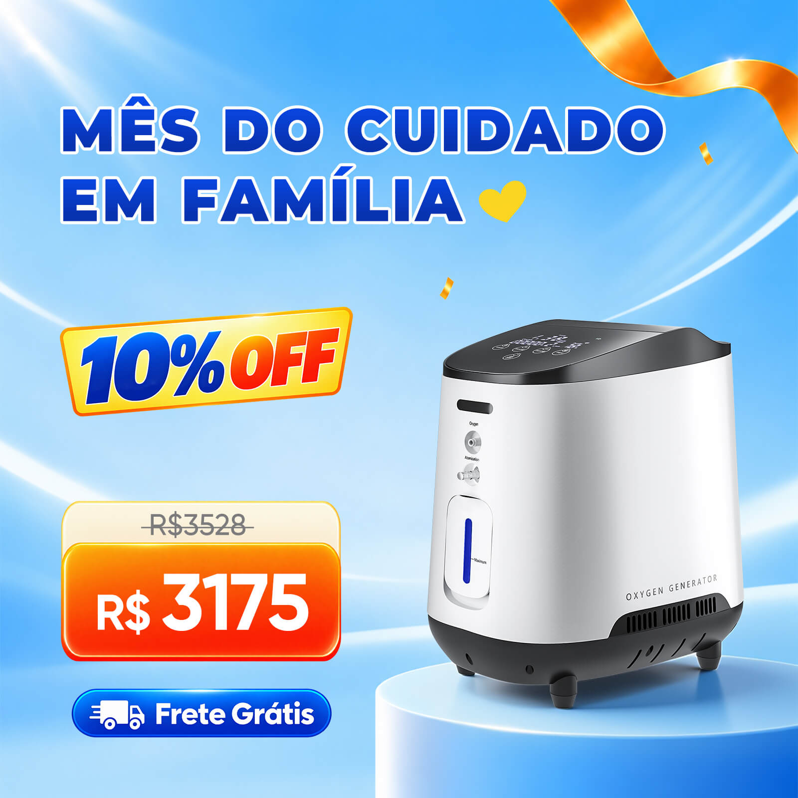 VARON VH-2 Concentrador de Oxigênio Operação 24 horas Doméstico 1-7L/min