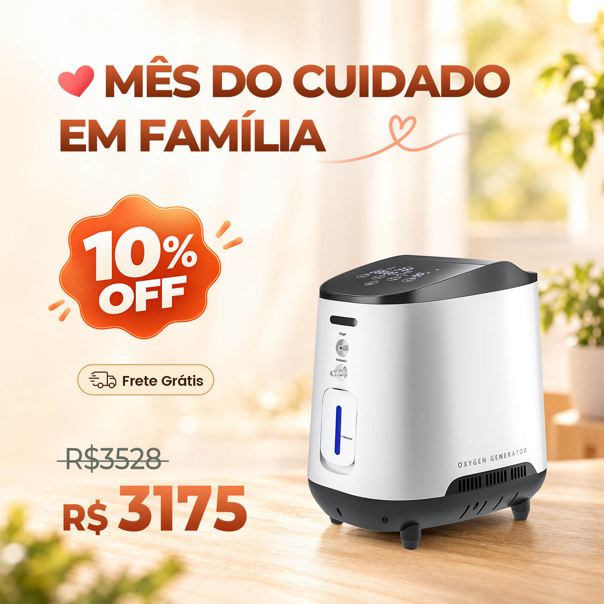 VARON VH-2 Concentrador de Oxigênio Operação 24 horas Doméstico 1-7L/min