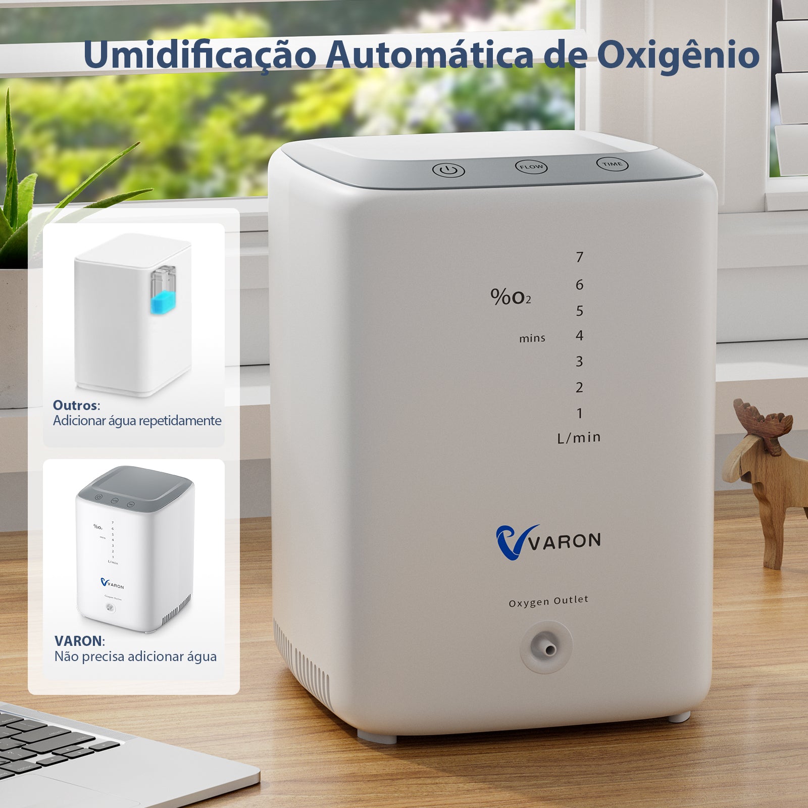 VARON VH-3 Máquina de oxigênio doméstica, umidificador automático