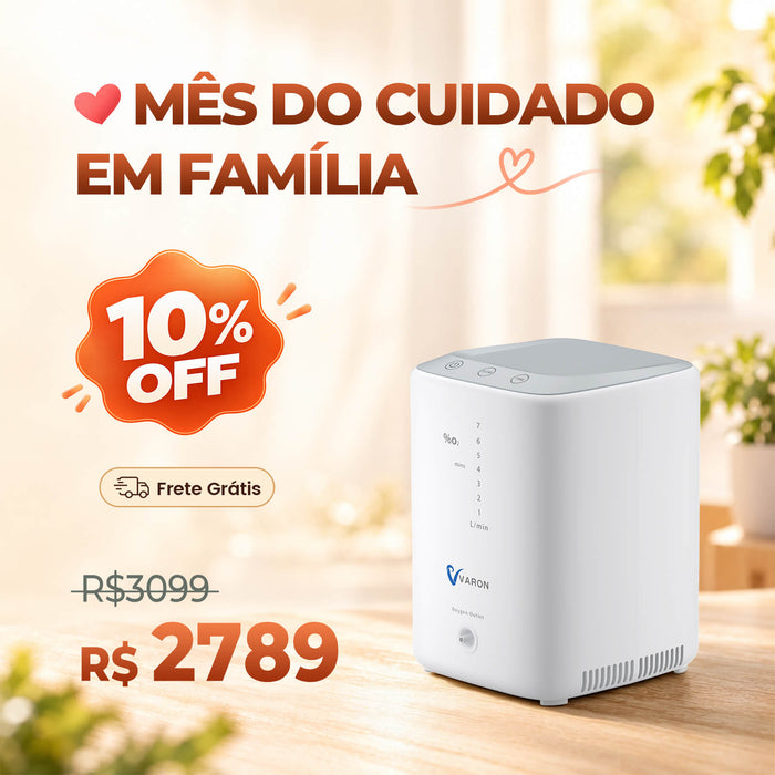 Concentrador de Oxigênio Doméstico VARON VH-3 - Fluxo Ajustável 1-7L/min