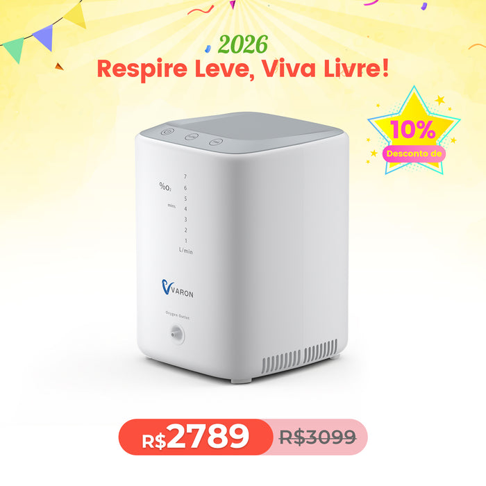 Concentrador de Oxigênio Doméstico VARON VH-3 - Fluxo Ajustável 1-7L/min