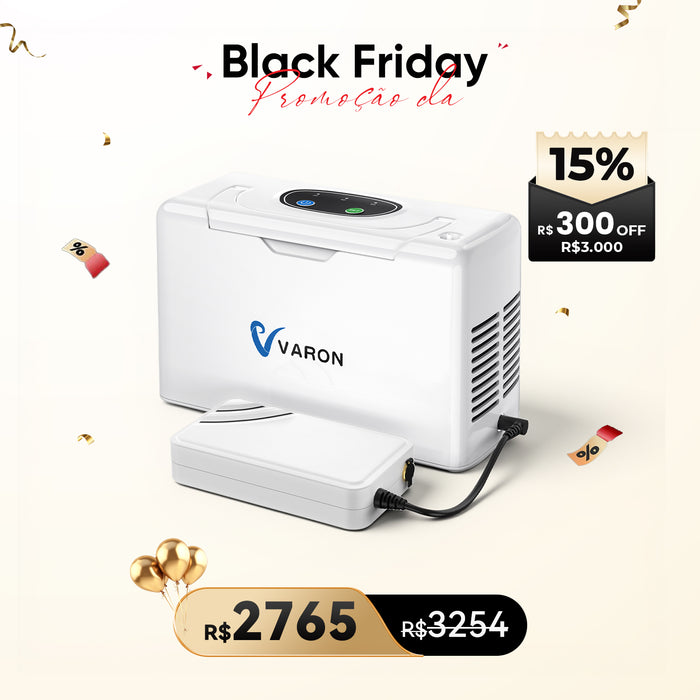 VARON VL-2 - Concentrador de Oxigênio Portátil 3L/min Apenas 1,5kg