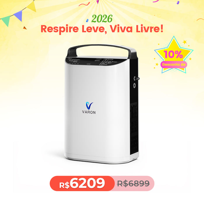 VARON VP-1 - Concentrador de Oxigênio Portátil 5L com Fluxo Pulsátil