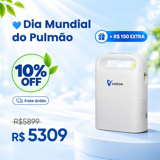 VARON VP-2 - Concentrador de Oxigênio Portátil 5L com Função de Fluxo de Pulso