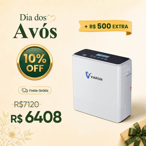 VARON VP-6 - Concentrador de Oxigênio Portátil com Fluxo Contínuo 1-6L