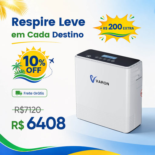 VARON VP-6 - Concentrador de Oxigênio Portátil com Fluxo Contínuo 1-6L