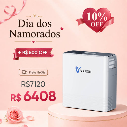VARON VP-6 - Concentrador de Oxigênio Portátil com Fluxo Contínuo 1-6L