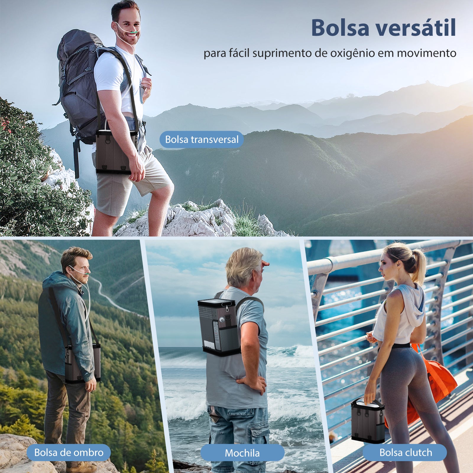 Concentrador de oxigênio contínuo portátil VARON VP-6 ，mochila portátil, aproveite a vida com liberdade