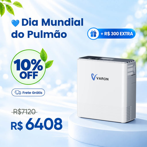 VARON VP-6 - Concentrador de Oxigênio Portátil com Fluxo Contínuo 1-6L