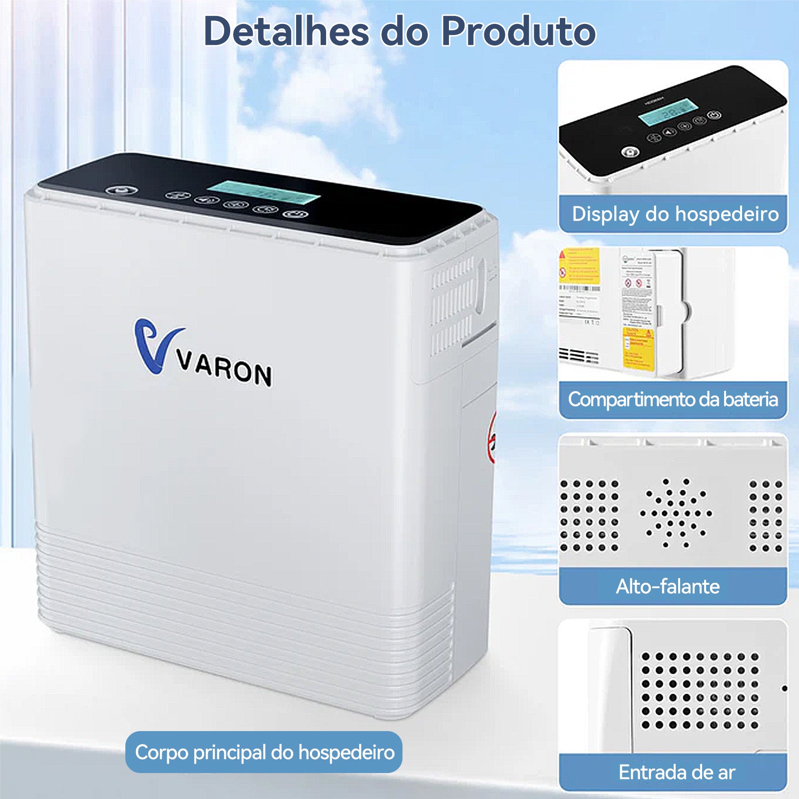 VARON VP-6 Concentrador de oxigênio contínuo portátil，exibição dos detalhes do produto