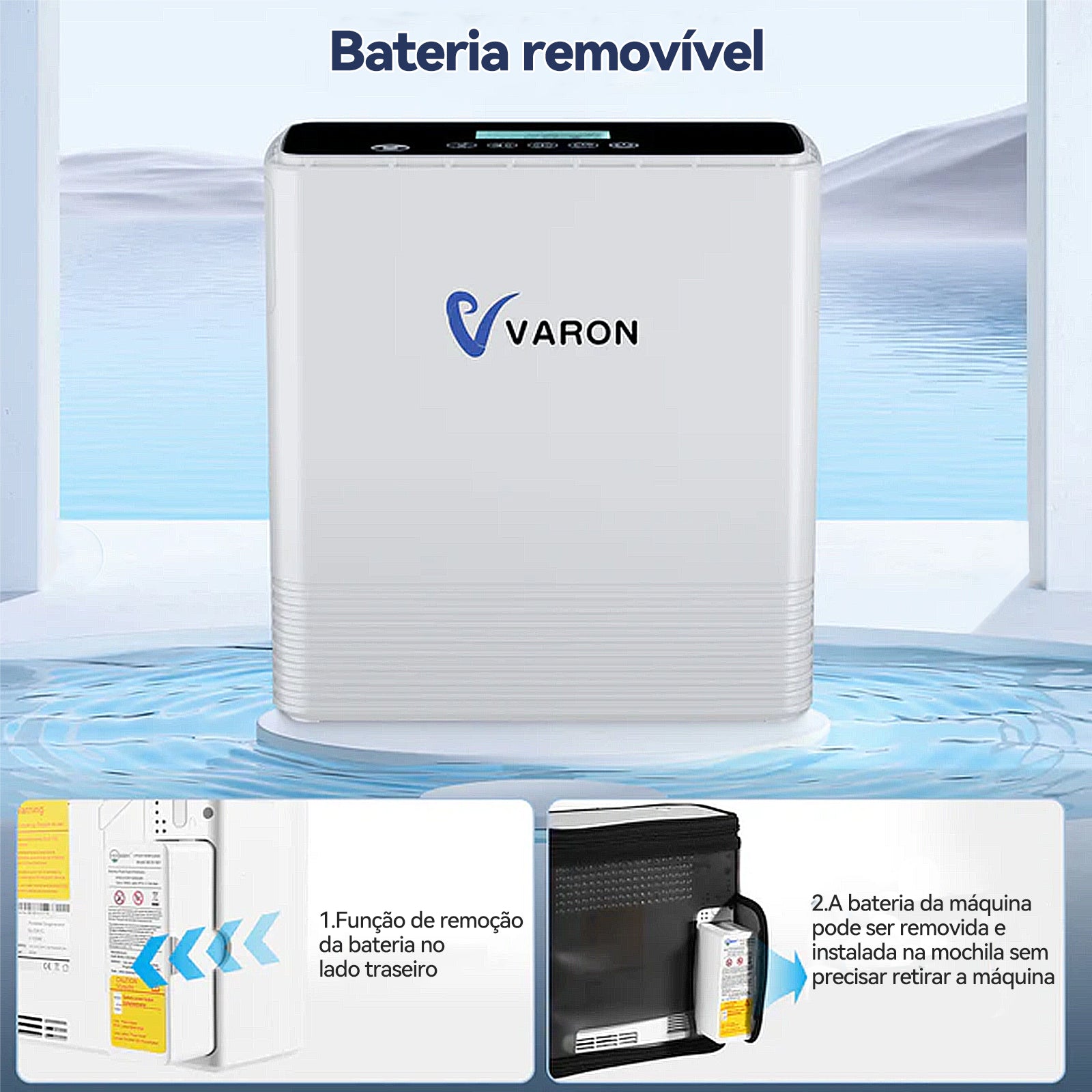 VARON VP-6 Concentrador de oxigênio contínuo portátil，bateria fácil de remover
