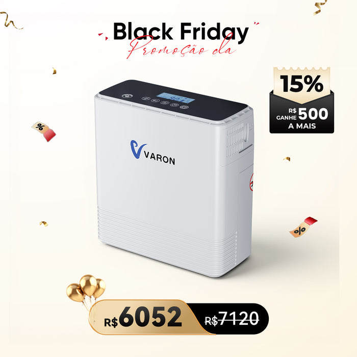 VARON VP-6 - Concentrador de Oxigênio Portátil com Fluxo Contínuo 1-6L