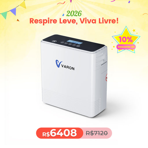 VARON VP-6 - Concentrador de Oxigênio Portátil com Fluxo Contínuo 1-6L