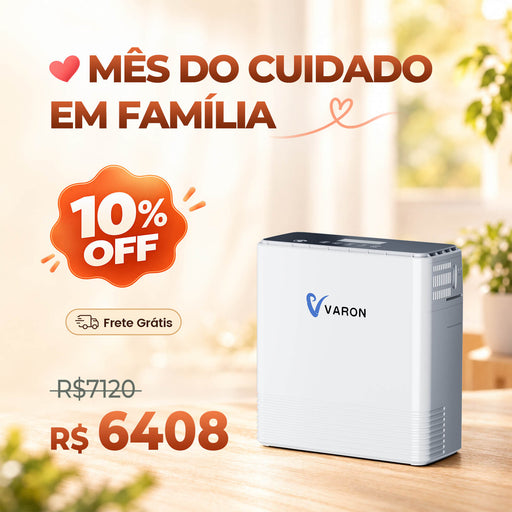 VARON VP-6 - Concentrador de Oxigênio Portátil com Fluxo Contínuo 1-6L