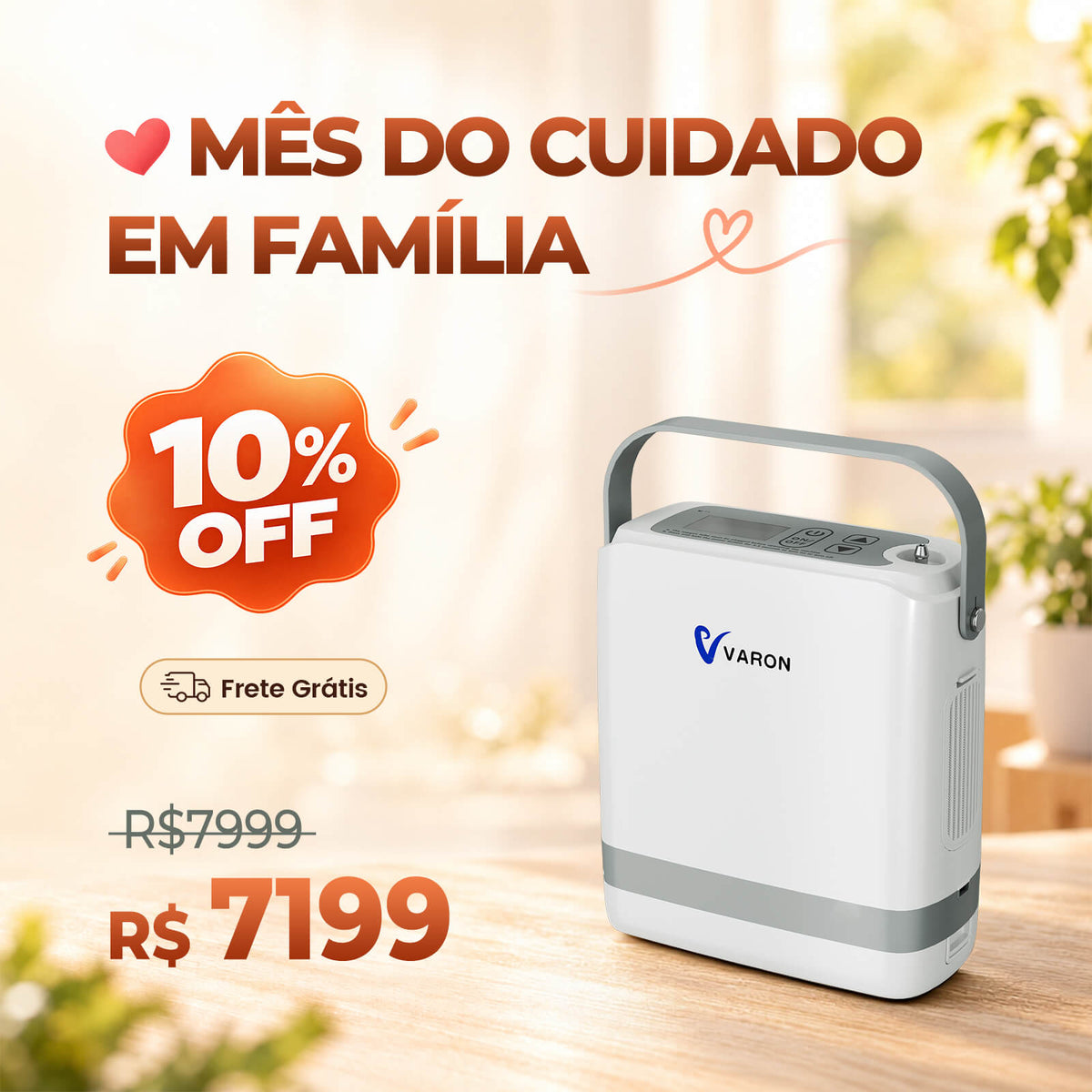 Novo VARON VP-8G | Concentrador de oxigênio portátil Pulse Flow com 1-8 configurações