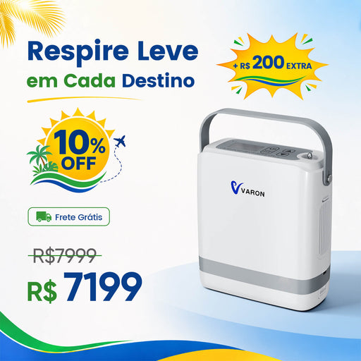 Novo VARON VP-8G | Concentrador de oxigênio portátil Pulse Flow com 1-8 configurações