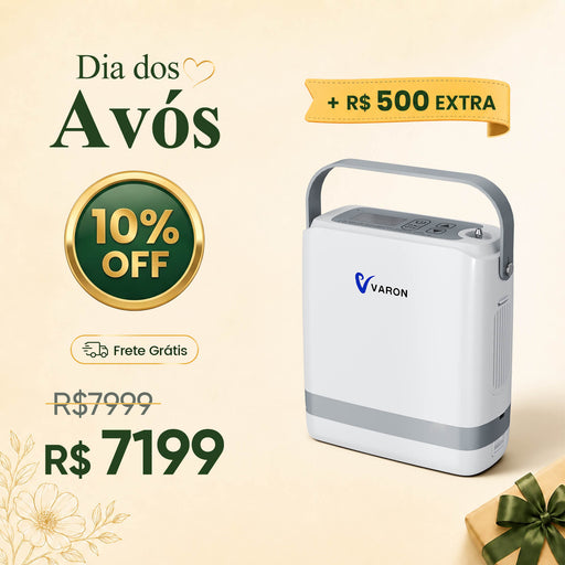 Novo VARON VP-8G | Concentrador de oxigênio portátil Pulse Flow com 1-8 configurações