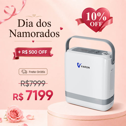 Novo VARON VP-8G | Concentrador de oxigênio portátil Pulse Flow com 1-8 configurações