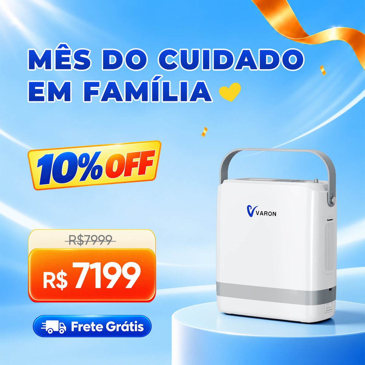 Novo VARON VP-8G | Concentrador de oxigênio portátil Pulse Flow com 1-8 configurações