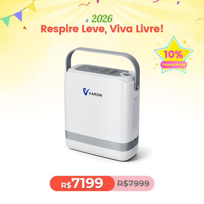 Novo VARON VP-8G | Concentrador de oxigênio portátil Pulse Flow com 1-8 configurações